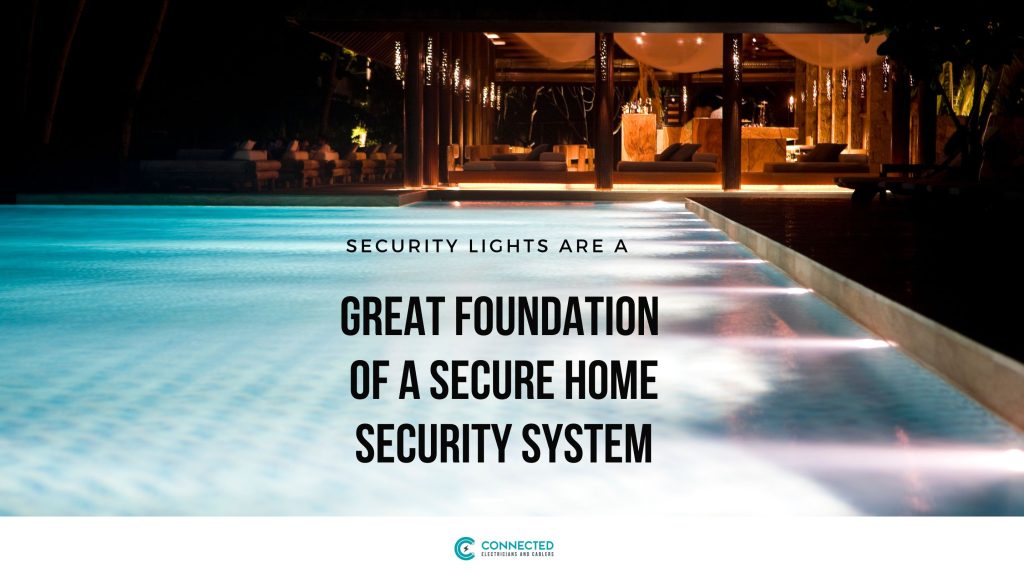 Photo Of Security Lights Outside At A Pool At A Home In Bellmere, Queensland. Security Lights Are A Great Foundation Of A Secure Home Security System